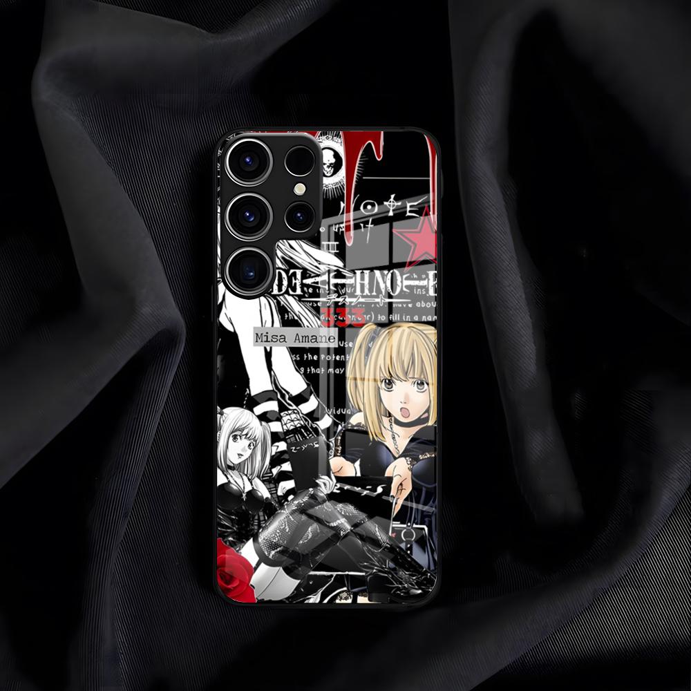 Чехол для телефона D-Death Note для Samsung S25 Plus S20 S20 Plus S22 Ultra S23 FE S21 Plus S21 Ultra Стеклянная крышка