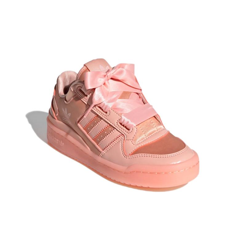 adidas Оригинальные FORUM Satin Low J Низкие Кроссовки для Скейтбординга Кораллово-Розовые Подростковые Кроссовки FY8823