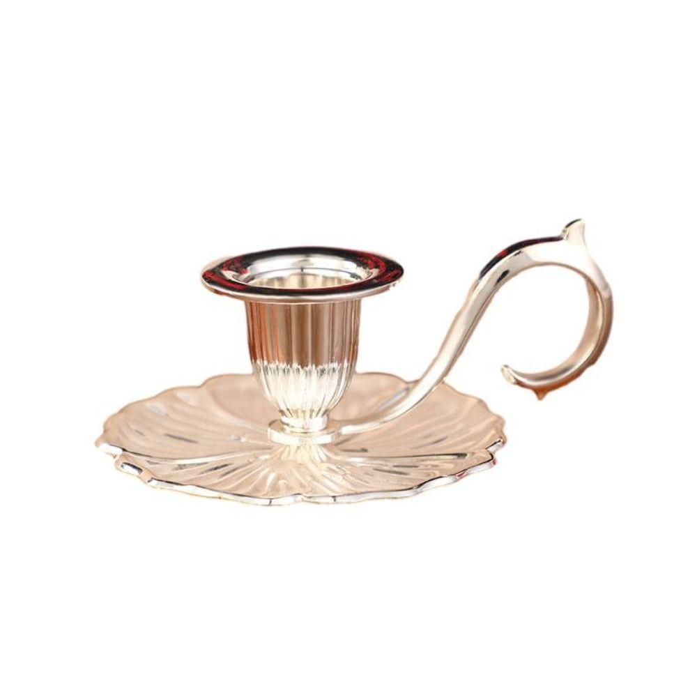 12*5.1 CM Decorative Candle Plates Gold/Silver/Bronze Table Top Ornament  Living Room