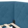 Corner Bed Frame Blue 100 x 200 cm Velvet