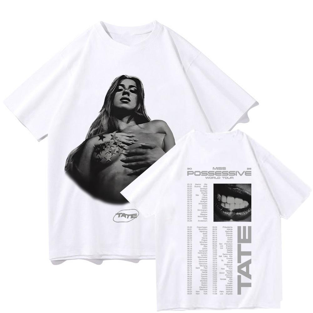 Tate McRae Possessions Tour Tshirt Retro Pattern Tshirt Album Miss Possession Summer Mens Cotton Tshirt 2026 Unisex