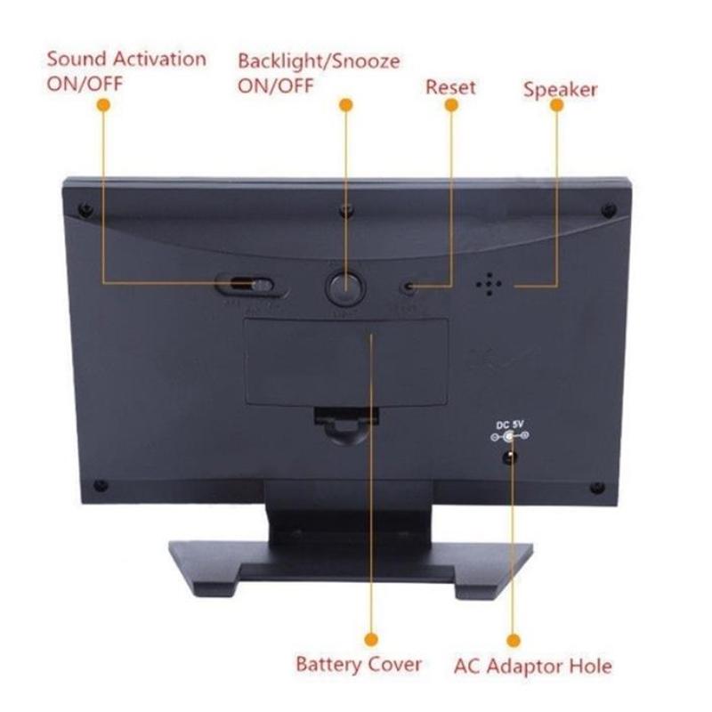 ЖК-цветной экран Цифровая подсветка Snooze Будильник Станция прогноза погоды