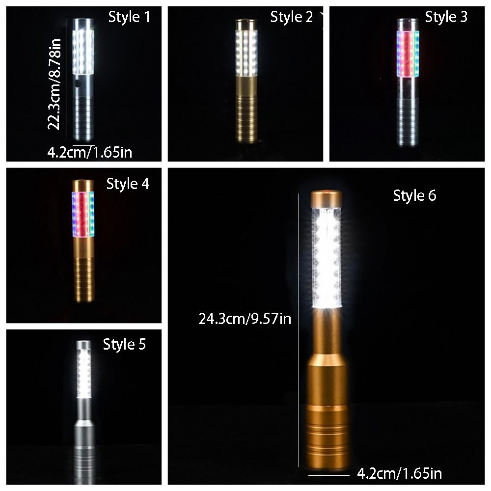 Party Decor Rechargeable Handheld Strobe Lights Light Flash Colorful LED Strobe Baton Gold Silver Flash Strobe Stick Club Bar