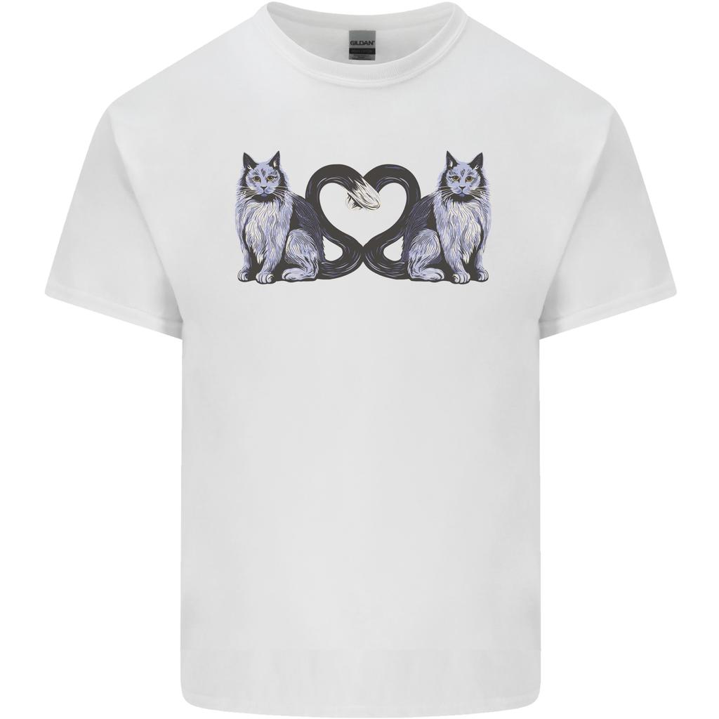 Two Heart Tailed Cats Love Unisexs Light Cotton TShirt
