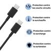 Cable USB-C USB-C Noir 2m pour Samsung Galaxy S26/Galaxy S25 [LOT 2] Phonillico®