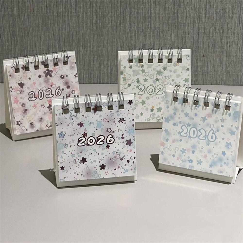 Mini Desktop Calendar Coil Binding Schedule Planner Cute 2026 Desk Calendar Office School Supplies