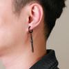 Vnox 1 шт. Готические Панк Кольца Серьги для Мужчин Женщин, Черная Нержавеющая Сталь Huggie Кольца Серьги, Крест Геометрический Подвеска