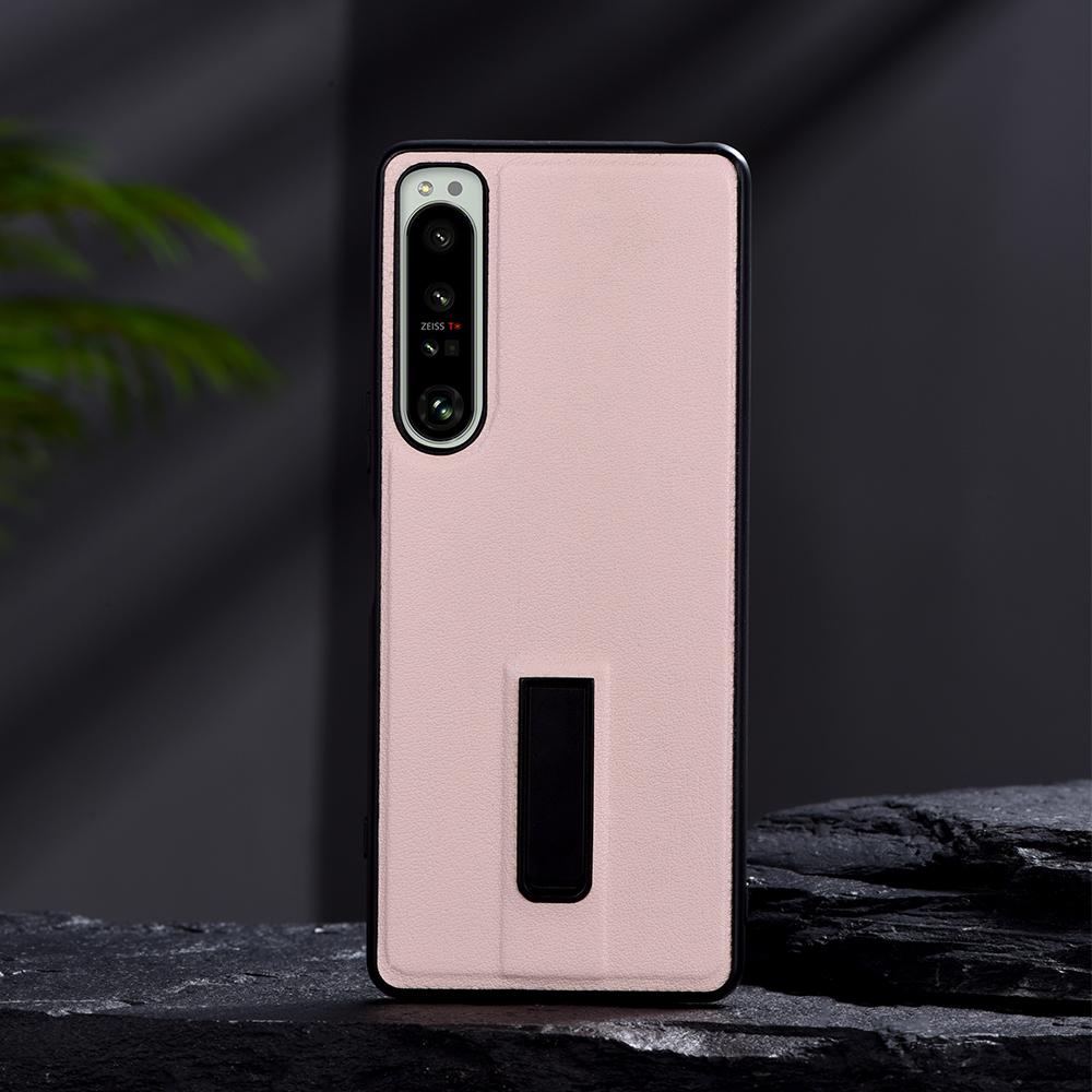 Металлический чехол-подставка для Sony Xperia 1 5 10 III 5 II 10 IV Однотонный противоударный чехол-обложка из ПУ-кожи для Xperia 1 IV 5 IV XQ-CT54