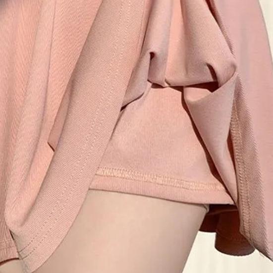 Женская мини-юбка, эластичная юбка трапециевидной формы из ледяного шелка с высокой талией, однотонная плиссированная спортивная юбка, летние плиссированные шорты, юбка