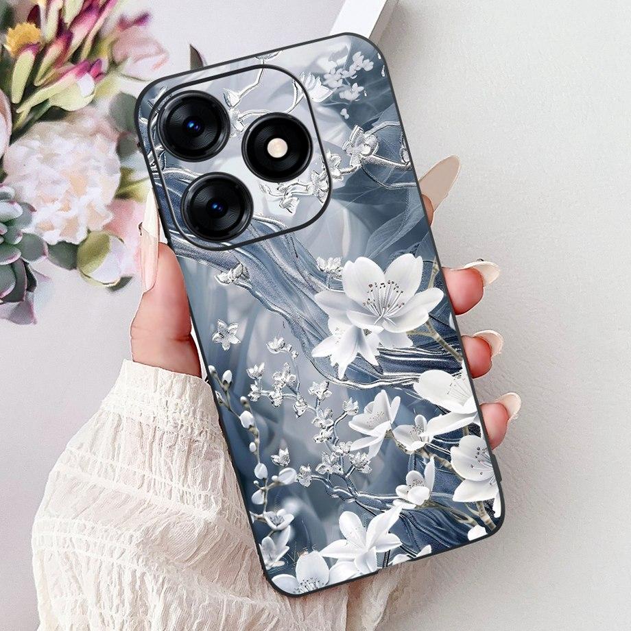 Роскошный Матовый Силиконовый Мягкий Чехол Для Tecno Spark 10c 10 Pro Spark10 4G 5G KI5k KI5q KI7 KI8 Capa Цветок Любящее Сердце Бантик Etui