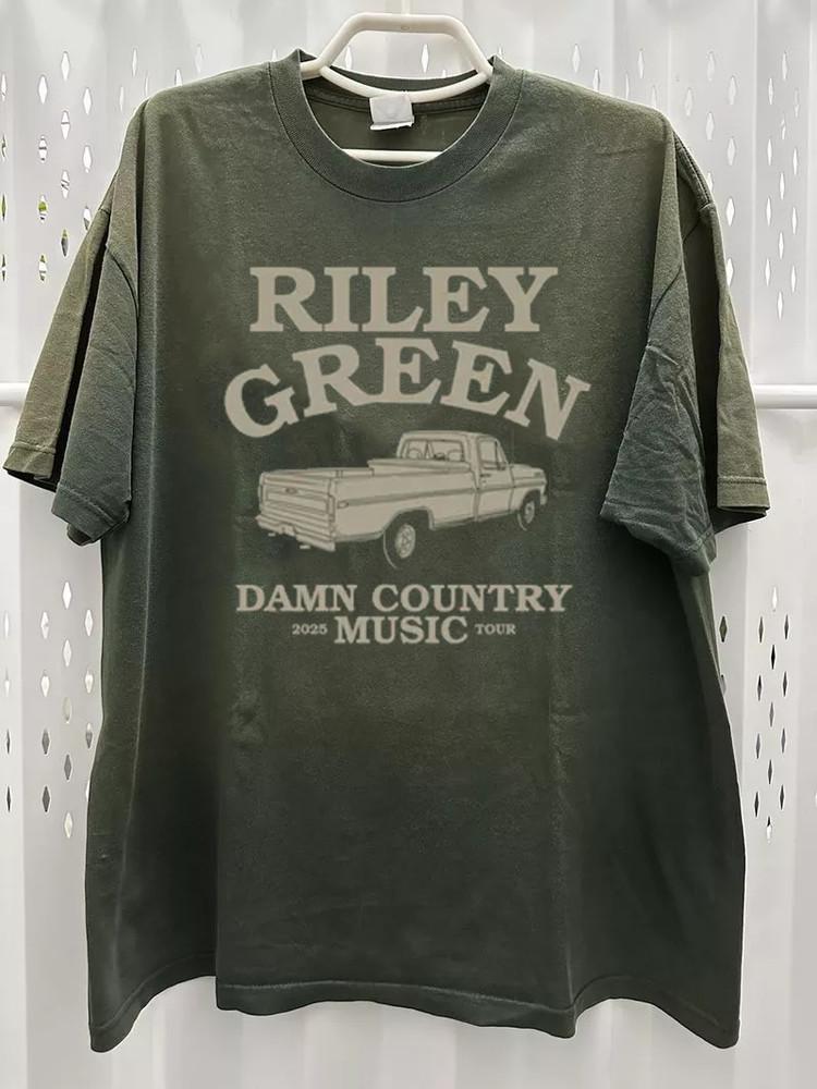 Riley Green Damn Country Music Tour 2025 S to 5XL Green Tshirt QT793 Unisex T-Shirt