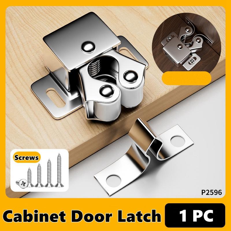 Double Roller Strong Hold Cupboard Cabinet Door Catches with Screws,Cabinet Catch Door Latch for Home Furniture Cabinet Cupboard