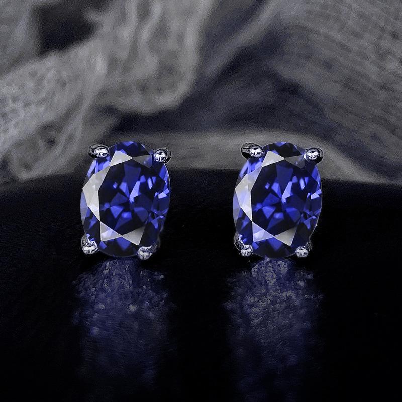 Huitan Simple Stud Earrings with Oval CZ for Lady Daily Wear Ear Accessories Teens Low-key Women's Earrings Statement JewelryGood product