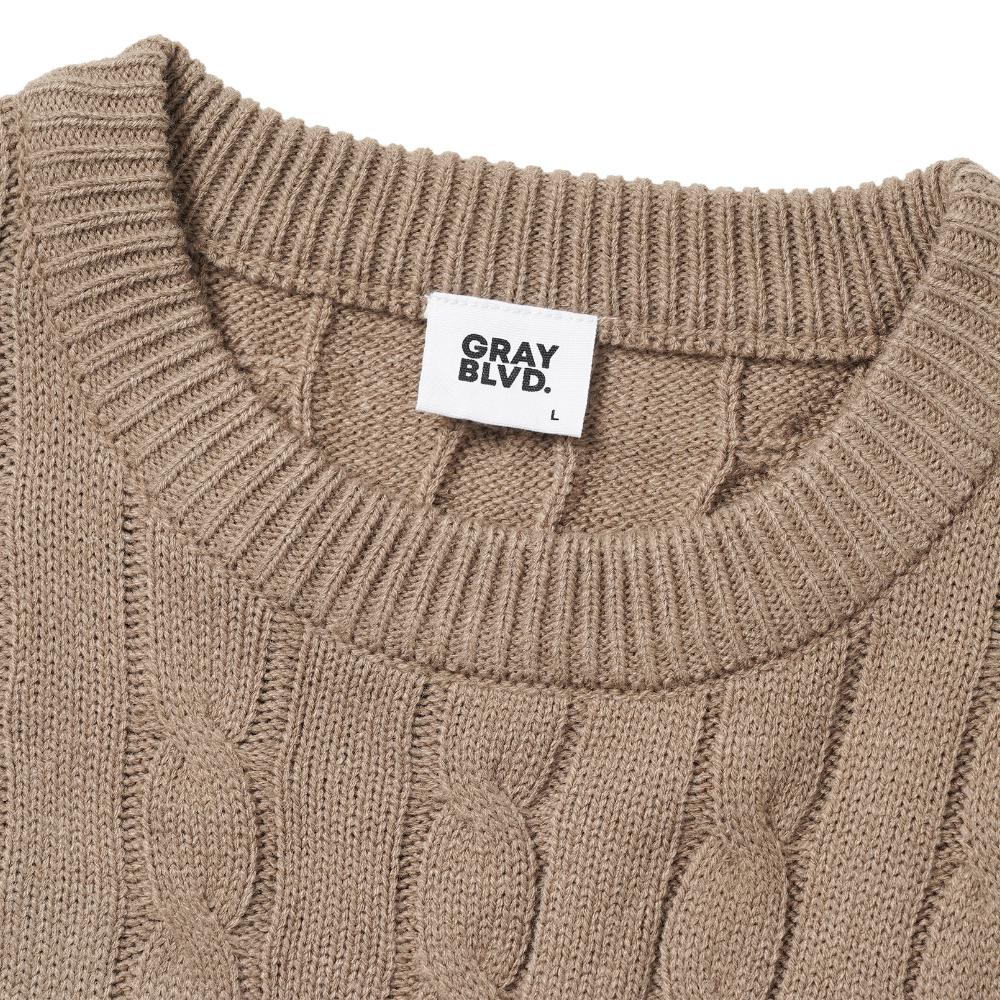 GRAYBLVD Anna Knit Round Tee Gkcnt83 (Beige)
