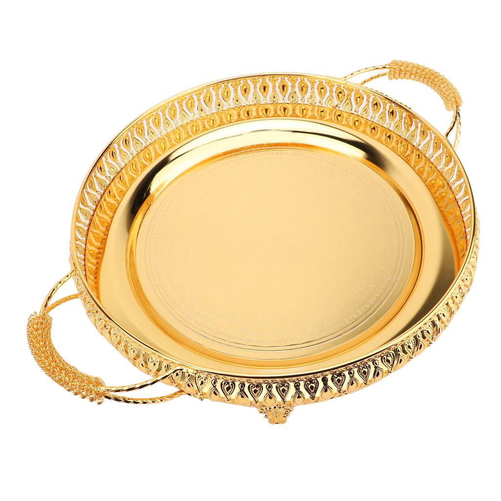 Поднос для сервировки чая в винтажном стиле, многофункциональный европейский поднос с ручками для фруктов и еды