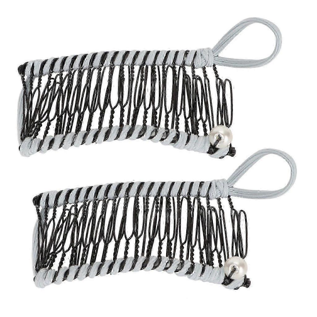 2pcs Banana Hair Clips Fashionable Stretchy Vintage Clincher Comb Tool for Women Thick Wavy Curly Ha