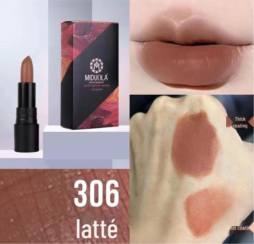 Помада Midora Velvet Matte Lipstick — стойкая, устойчивая к пятнам, увлажняющая, туманно-лилового оттенка для студентов.