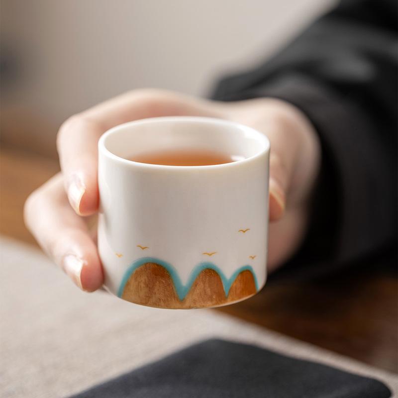 Guochao Creative Jiangshan Teacup Master Cup Gift Box Set Gifts for Elders Business Activities Practical Cup Gift