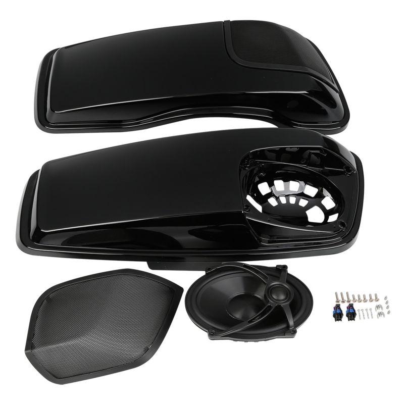Motorcycle Saddlebag Lids With 5"X7" Speakers For Harley Touring Road King Electra Glide Street Glide Ultra-Classic 2014-2024