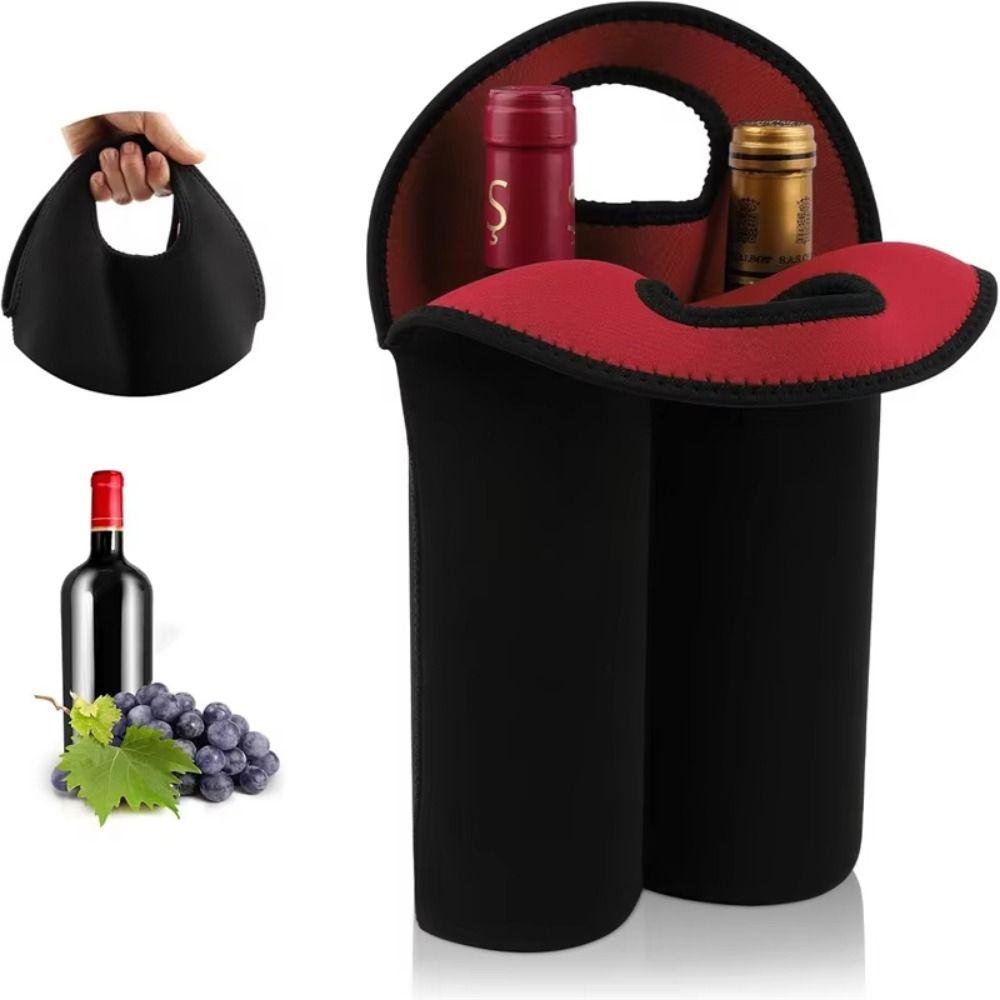 2 Bottles Wine Cooler Bag Neoprene Water Bottle Cover Practical Can Carrier Tote Wine Accessories