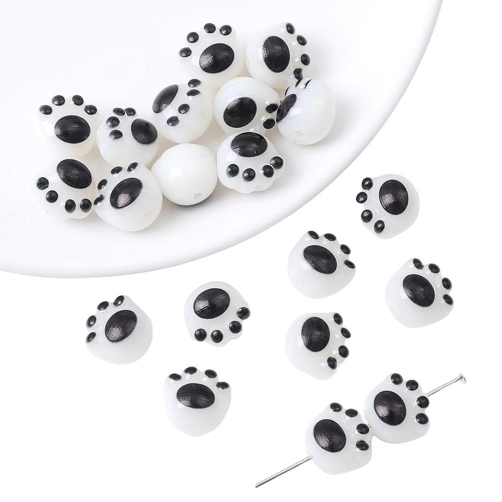 10 шт./пакет акриловые бусины в виде кошачьей лапы для изготовления ювелирных изделий DIY браслет серьги очарование украшения