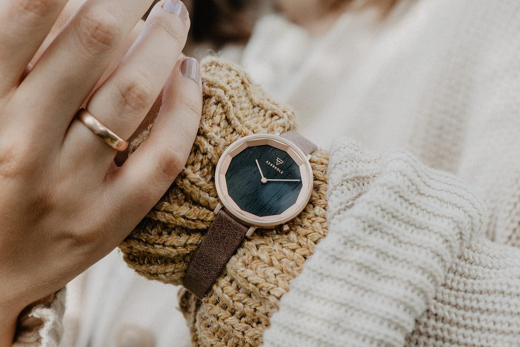 Curbholz немецкие оригинальные импортные женские часы EMIA5703, деревянные, дизайн, водонепроницаемые, продукт,