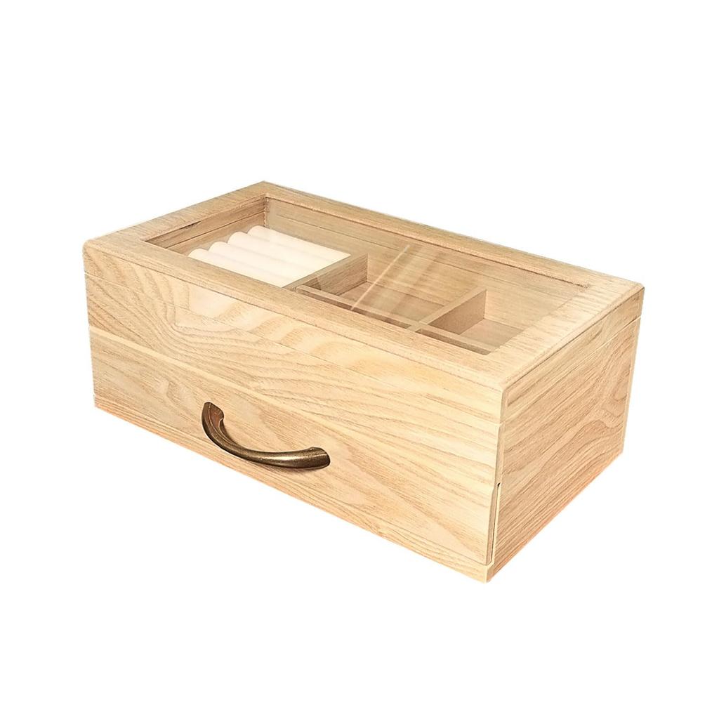 [Sears] Sears Wooden Jewelry Box, Accessory Box, Large Capacity Storage for Necklaces, Rings, Earrings, Natural Brown s98-0001-nb