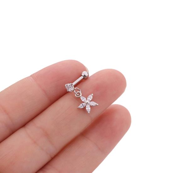 1 шт., женские серьги-гвоздики со звездами и цветами из кубического циркония