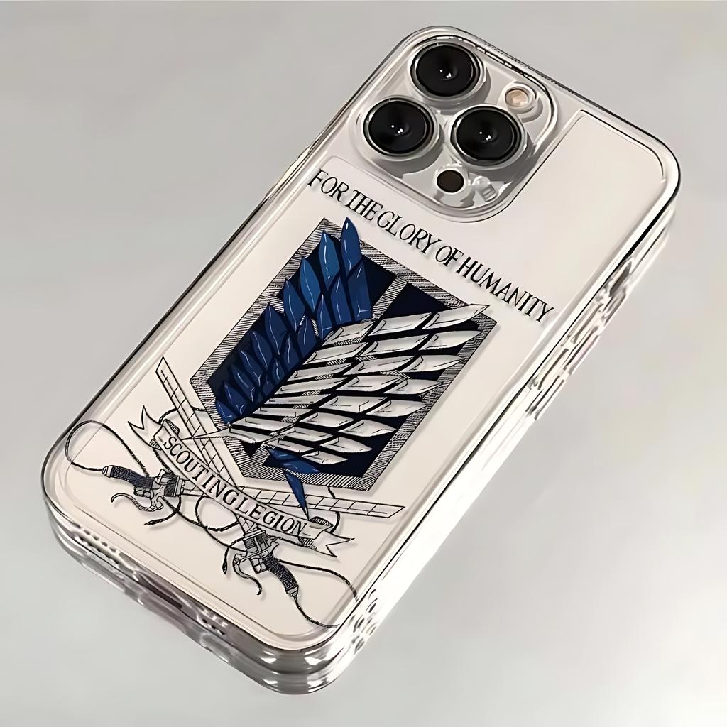 Чехол для телефона Атака Титанов для iPhone 17 16e 16 15 14 13 12 11 Mini Air Pro Max X XR 8 Plus Прозрачный Мягкий Задний Чехол