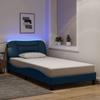 VidaXL Bed Frames with LED Lights, Single Bed with Headboard Cushion, Adult Bed, Bedroom Furniture, Modern, Blue 3213689