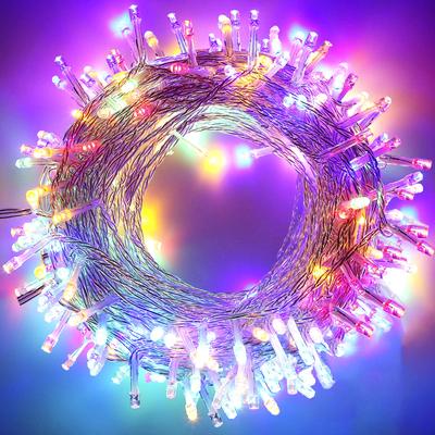Рождественская гирлянда KOZUMUWAN, Прямая, Стандартная, 100 лампочек, Длина 10 м, Влагозащищенная, Соединяемая, с контроллером, Функция памяти, 8