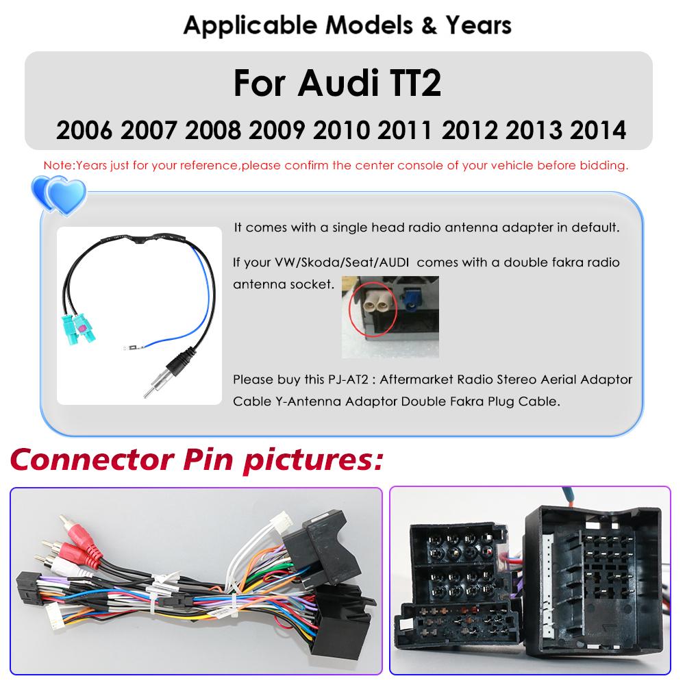 Hizpo 10,33-дюймовый 2Din Android Авторадио GPS для TT MK2 8J 2006-2014 Автомобильный радиоприемник Интеллектуальный экран Мультимедийный видеоплеер Головное устройство Carplay 4G