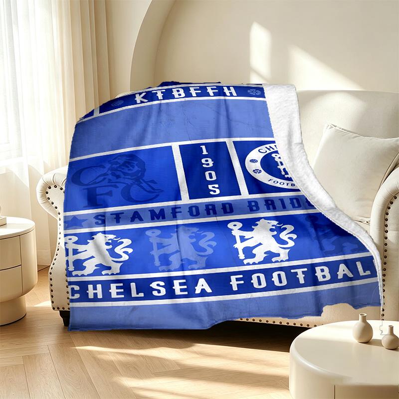 football club.C Pattern Blanket for Home Decoration, Bed, Sofa, Car Travel, Camping, Suitable for All Seasons, Birthday Christmas Gift