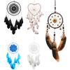 Dream Catcher White Feather Wind Chimes Wall Hanging Handmade Beads Romantic Art Crafts for Party Home Office Hanging Decoration
