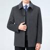 Кашемировый пиджак с лацканами, мужское шерстяное пальто средней длины, повседневное, деловое, зимнее, новое, шерстяное пальто среднего возраста