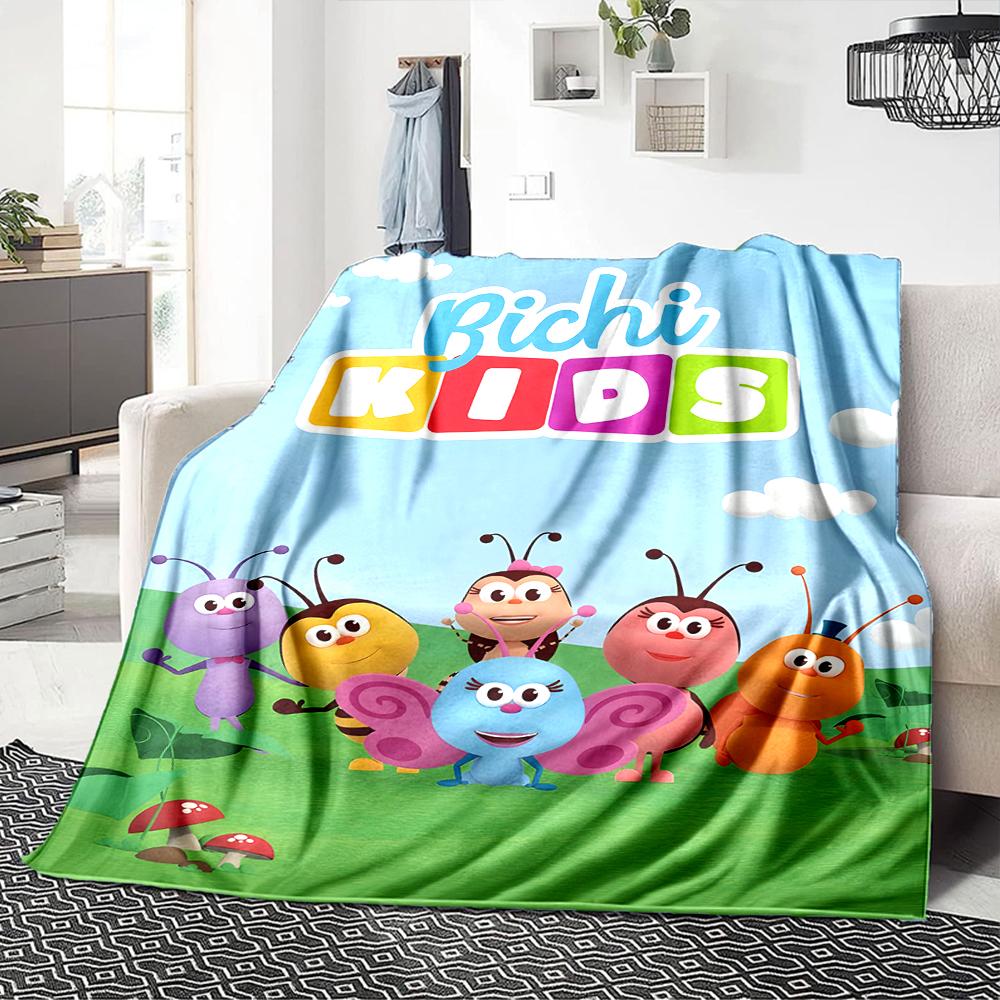 1Pc Bugs Garden Blanket For Couch Bed Plush Cozy Fuzzy Blanket Super Soft Warm Blankets For Fall And Winter 09187
