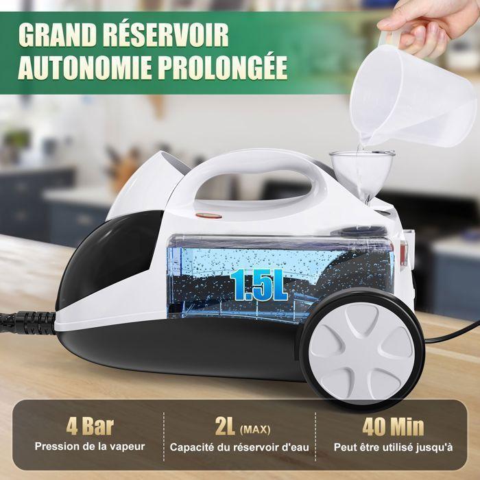 Steam Cleaner - 2000 W - 4 bars, 4.5 meter power cable, Eliminates up to 99.9% of viruses and, Steam cleaner