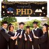 Large Congrats PHD Banner Phinished Garden Backdrop Banner PHD Graduation Lawn Sign Congrats Degree Graduation Party Outdoor Indoor Decorations, 72 x