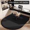 Solid Color Computer Chair Mat Flannel Floor Mat Thickened Desk Swivel Chair Arched Carpet Study Soft Dressing Table Foot Mat