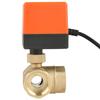 AC 220V Brass Electric Motorized Ball Valve 3 Way 3 Wire T Type 1.6pa Thread DN25 G1