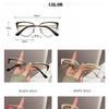 New Cat Eye Glasses Pink Frame Metal Anti Blue Light Flat Glasses Plain Brand Design Retro Myopia Women Computer Eyewear