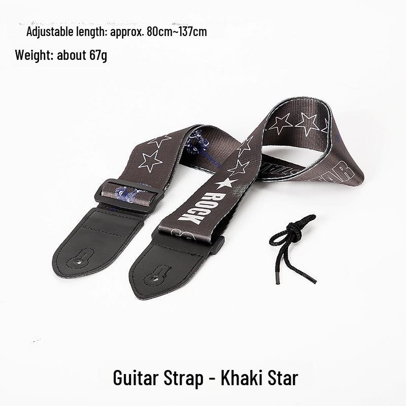 Ethnic Style Widened Wooden Guitar Shoulder Straps - Electric Guitar Polyester Printed Straps