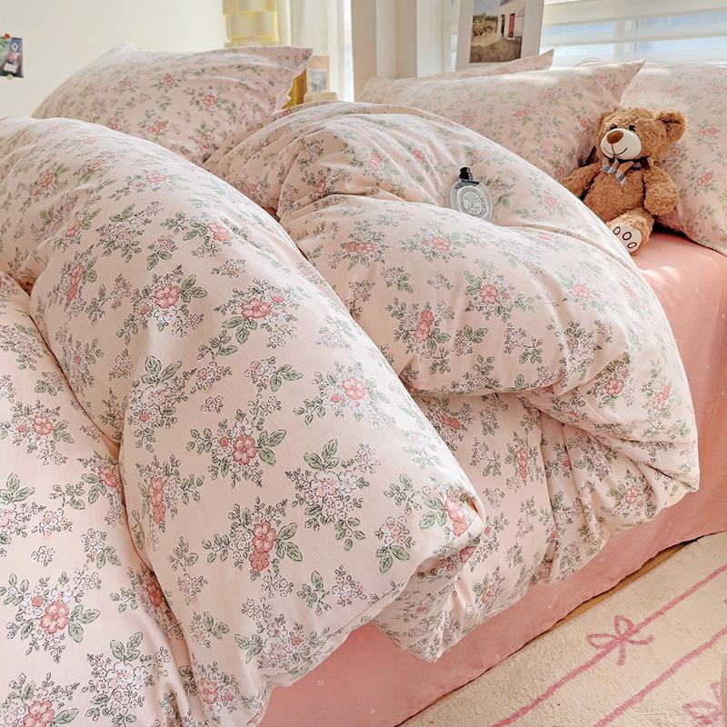 Mei Yun Ge All Cotton French Fragrant Floral Series Four Piece Set