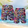 Procyon Lotor 3D Printed Beach Shorts Funny Animal Raccoon Graphic Shorts For Men Clothing Casual Hip Hop Trunks Kids Tops