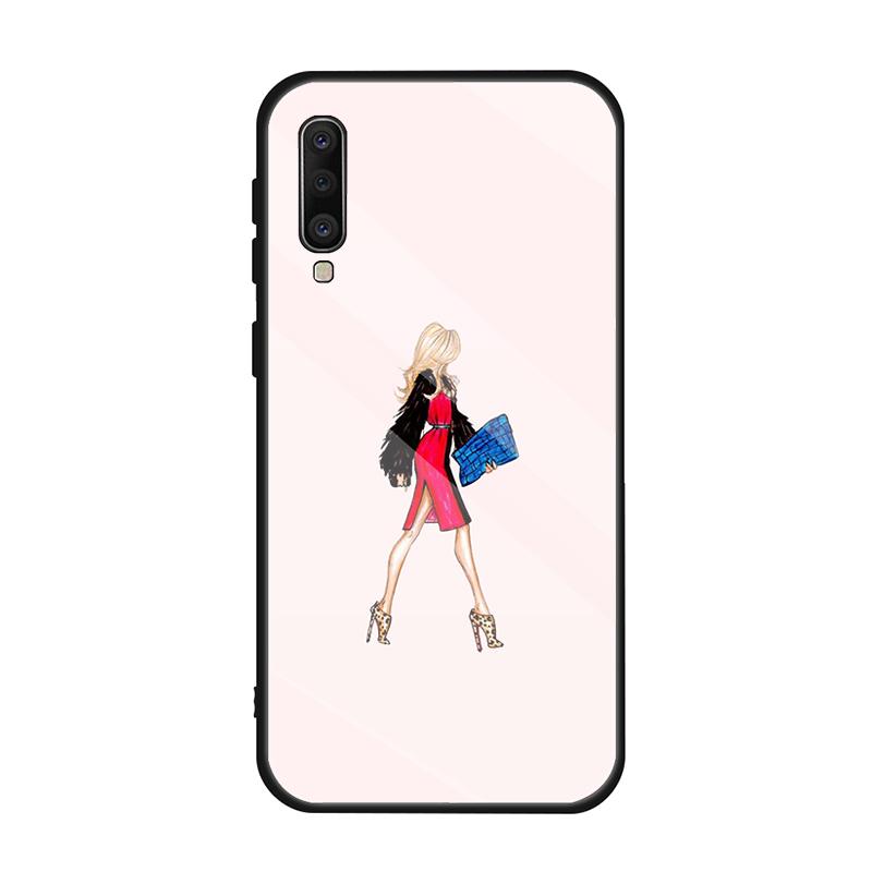 Модный женский закаленный стеклянный чехол для Samsung Galaxy A10S A10E A20S A20E A30S A40 A50S A60 A70 A80 A90 A6 A7 A8 чехол-оболочка