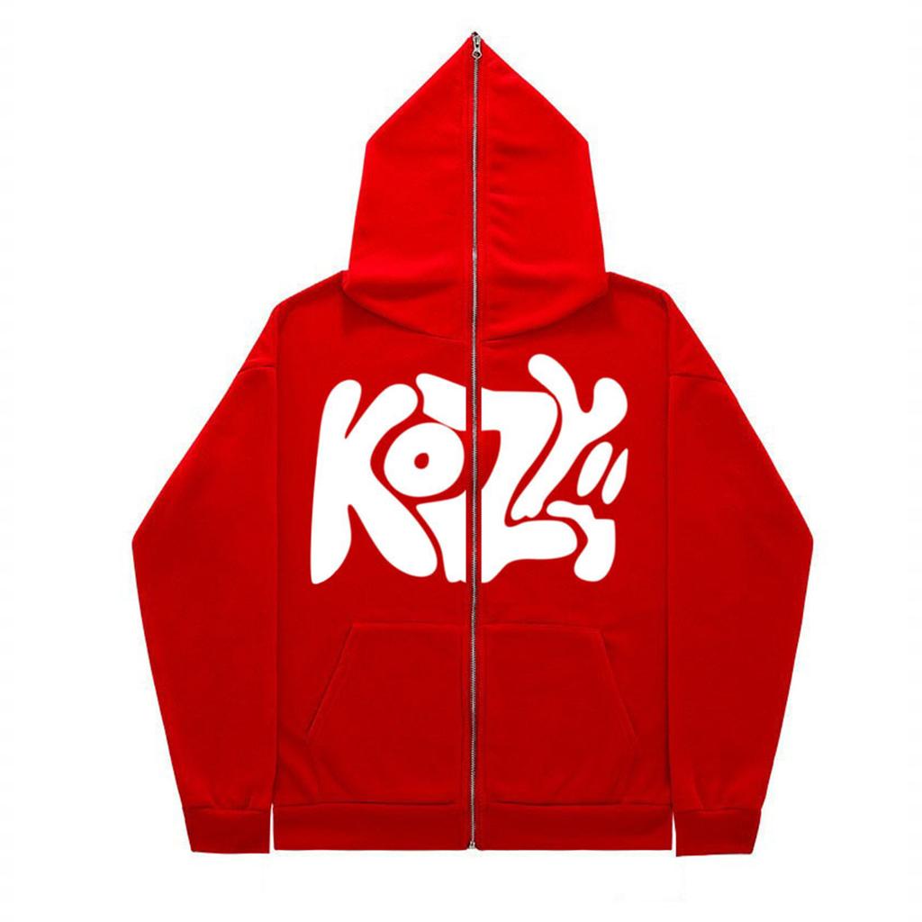 Мужской и женский свитер на молнии во всю длину, осенне-зимний флисовый кардиган с буквенным принтом, куртка-свитер