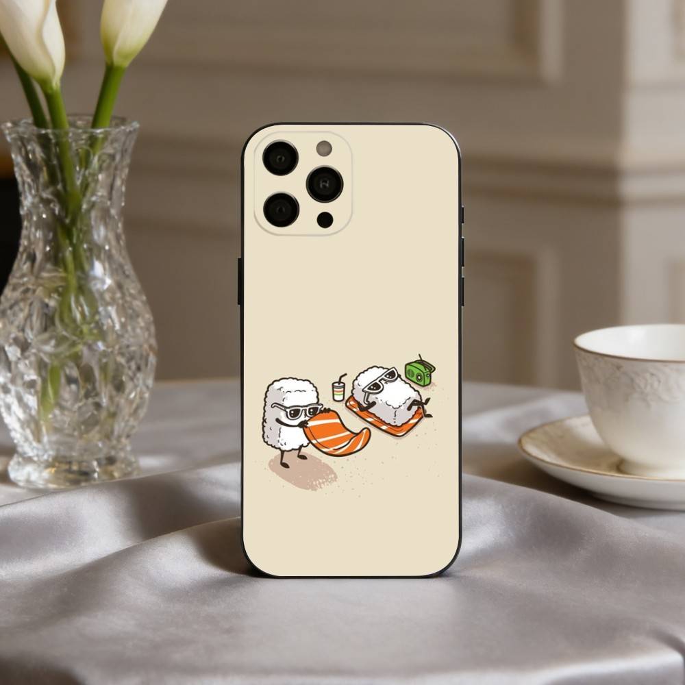 F-Забавный Еда Изысканное искусство Чехол для телефона Для iPhone 17,16,15,14,13,12,11 Plus,Pro Max,XS,Мягкий Силиконовый Черный Чехол