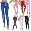 Women Glossy Stirrup Leggings High Waist Elastic Waist Tights Gym Yoga Workout Pants Tummy Control Sport Pants