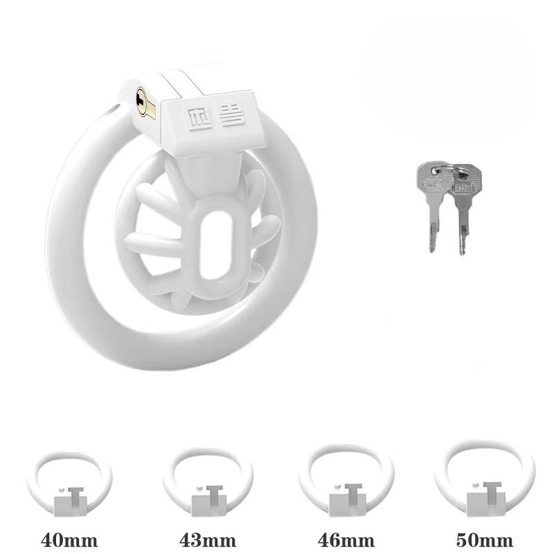 Mini CB Bondage Chastity Cage for Sissy Sex Toys with 4 Size Cock Rings Negative/Micro/Small Penis Lock Adult Toys for Men Gay