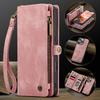 CaseMe-008 Для iPhone 16 Pro Max Съемный 2-в-1 Кошелек-чехол с молнией и ремешком на запястье Многофункциональный Чехол для телефона с отделениями для карт
